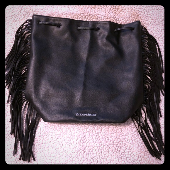 Victoria’s Secret Black Fringe Backpack - Picture 1 of 4